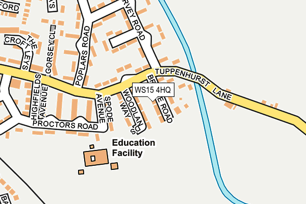 WS15 4HQ map - OS OpenMap – Local (Ordnance Survey)
