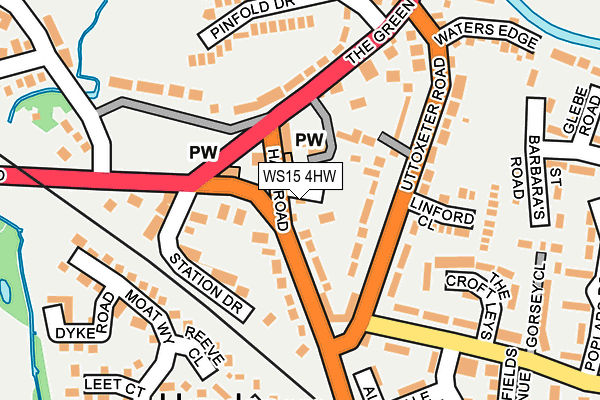 WS15 4HW map - OS OpenMap – Local (Ordnance Survey)