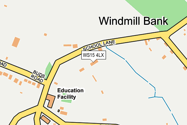 WS15 4LX map - OS OpenMap – Local (Ordnance Survey)