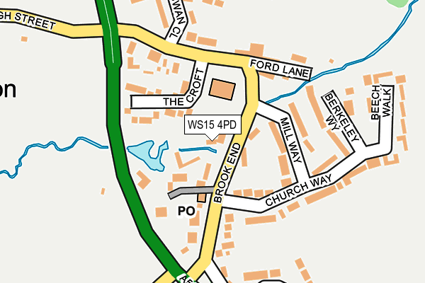 WS15 4PD map - OS OpenMap – Local (Ordnance Survey)