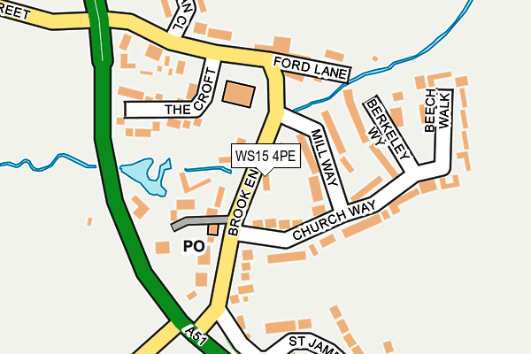 WS15 4PE map - OS OpenMap – Local (Ordnance Survey)