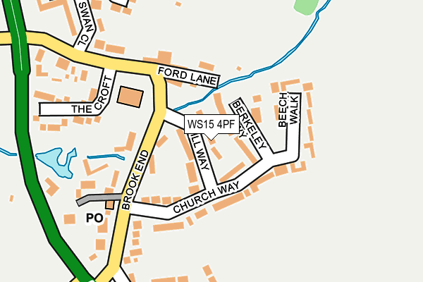 WS15 4PF map - OS OpenMap – Local (Ordnance Survey)