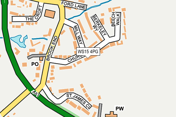 WS15 4PG map - OS OpenMap – Local (Ordnance Survey)