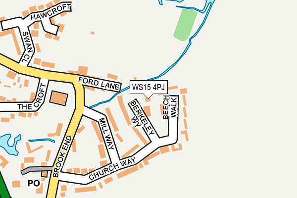 WS15 4PJ map - OS OpenMap – Local (Ordnance Survey)