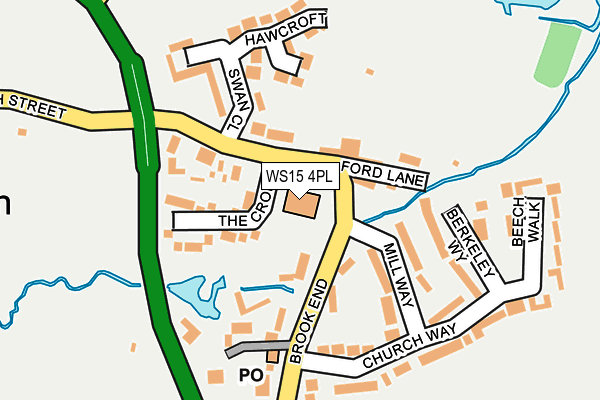 WS15 4PL map - OS OpenMap – Local (Ordnance Survey)