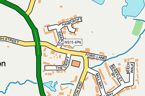 WS15 4PN map - OS OpenMap – Local (Ordnance Survey)