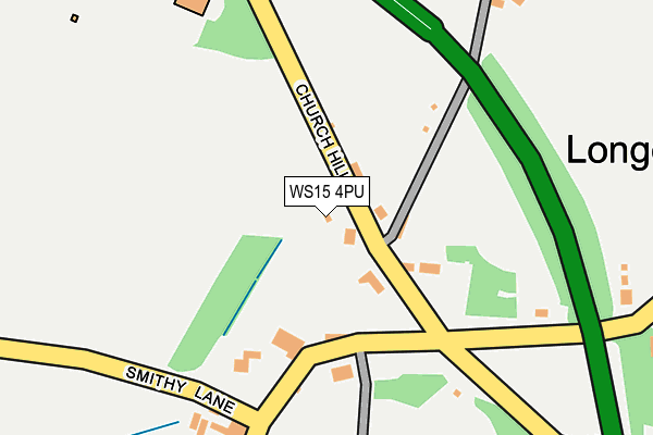 WS15 4PU map - OS OpenMap – Local (Ordnance Survey)