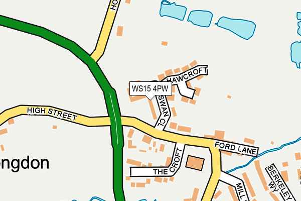 WS15 4PW map - OS OpenMap – Local (Ordnance Survey)
