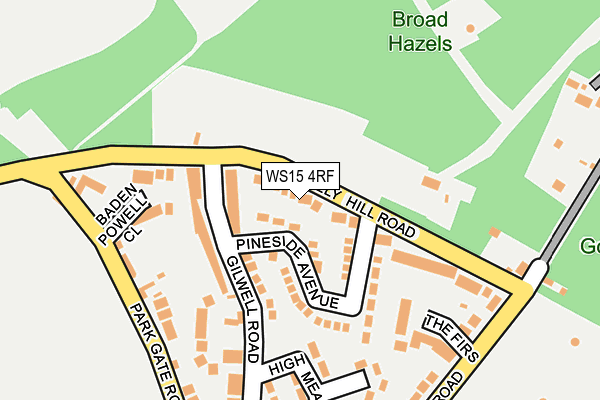 WS15 4RF map - OS OpenMap – Local (Ordnance Survey)