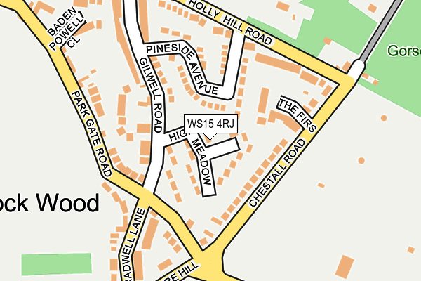 WS15 4RJ map - OS OpenMap – Local (Ordnance Survey)