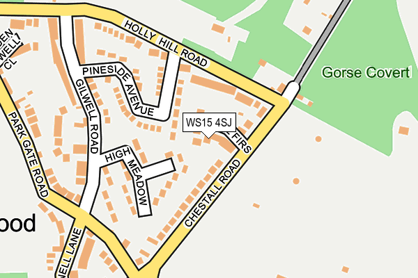 WS15 4SJ map - OS OpenMap – Local (Ordnance Survey)