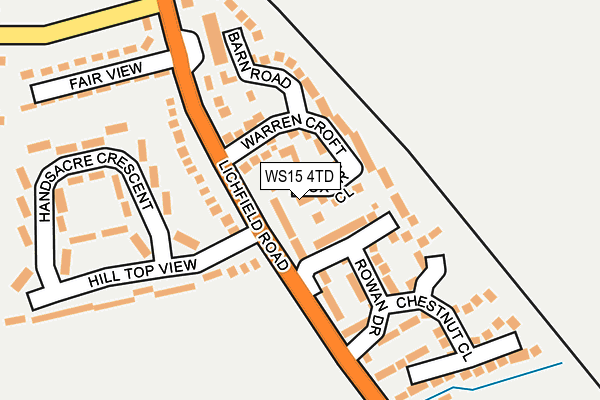 WS15 4TD map - OS OpenMap – Local (Ordnance Survey)