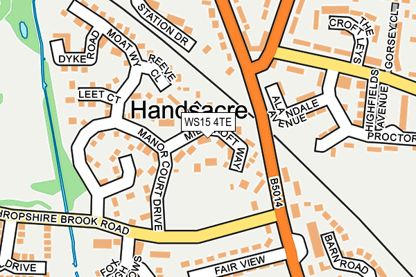 WS15 4TE map - OS OpenMap – Local (Ordnance Survey)
