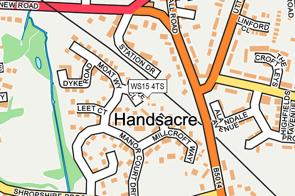 WS15 4TS map - OS OpenMap – Local (Ordnance Survey)