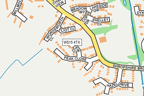 WS15 4TX map - OS OpenMap – Local (Ordnance Survey)