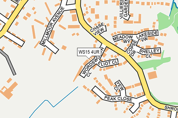 WS15 4UR map - OS OpenMap – Local (Ordnance Survey)