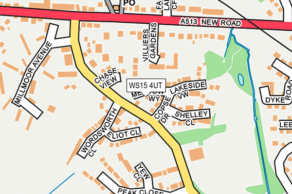 WS15 4UT map - OS OpenMap – Local (Ordnance Survey)