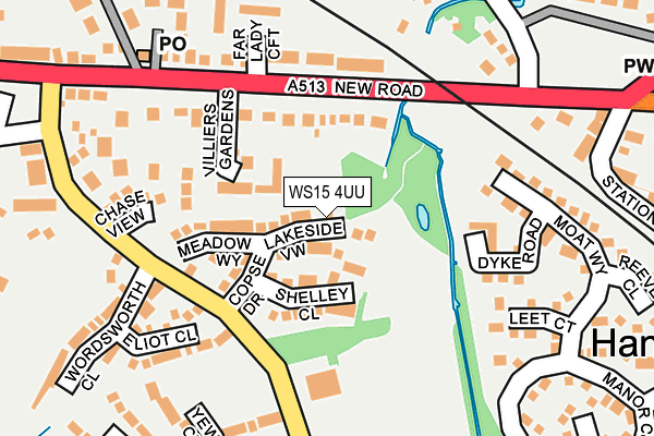 WS15 4UU map - OS OpenMap – Local (Ordnance Survey)