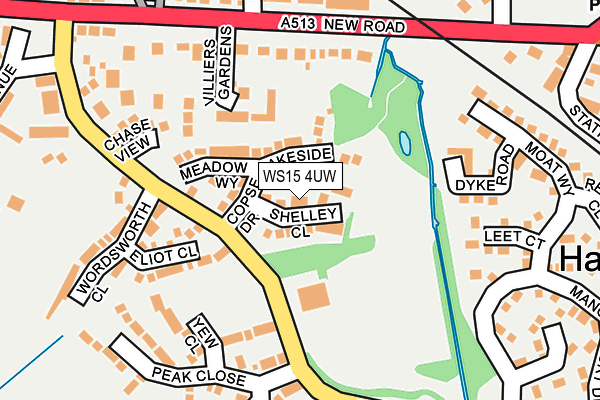 WS15 4UW map - OS OpenMap – Local (Ordnance Survey)