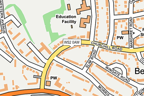WS2 0AW map - OS OpenMap – Local (Ordnance Survey)