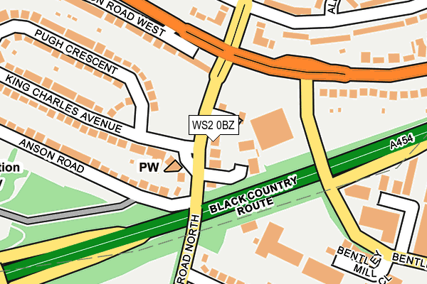 WS2 0BZ map - OS OpenMap – Local (Ordnance Survey)
