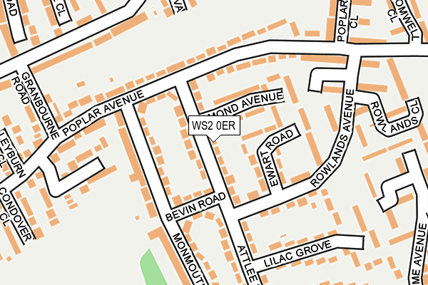 WS2 0ER map - OS OpenMap – Local (Ordnance Survey)
