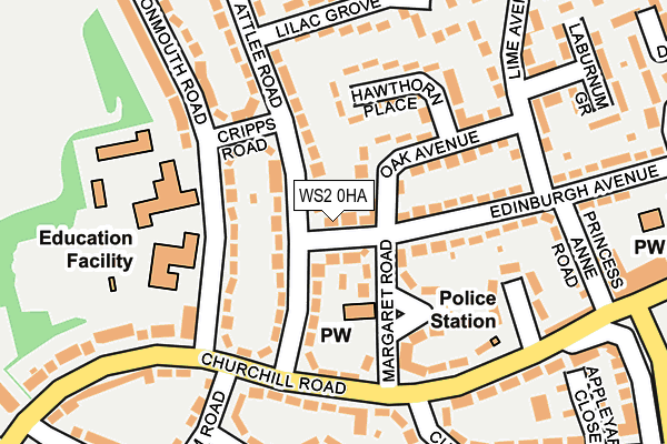WS2 0HA map - OS OpenMap – Local (Ordnance Survey)