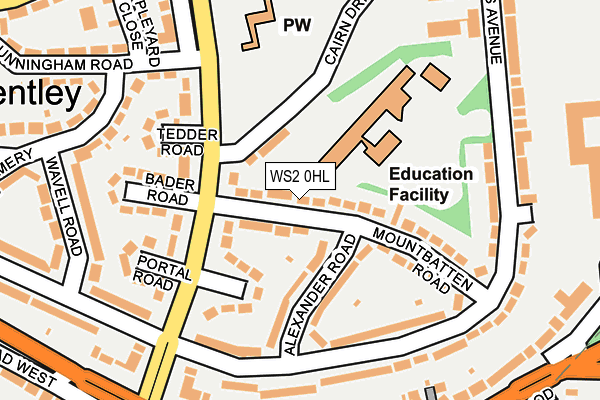WS2 0HL map - OS OpenMap – Local (Ordnance Survey)