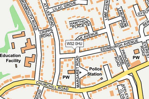 WS2 0HU map - OS OpenMap – Local (Ordnance Survey)