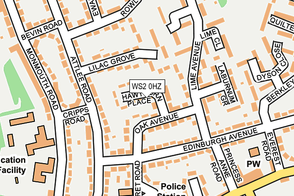 WS2 0HZ map - OS OpenMap – Local (Ordnance Survey)