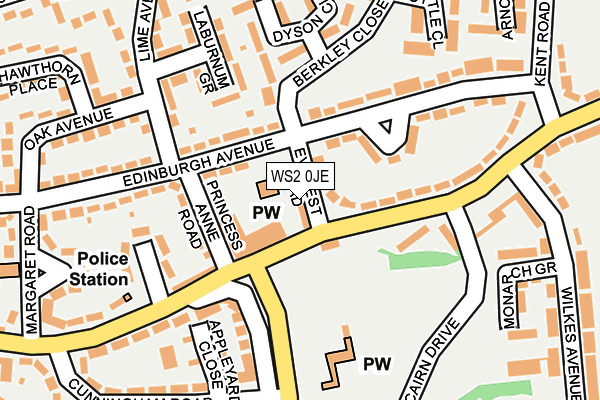 WS2 0JE map - OS OpenMap – Local (Ordnance Survey)