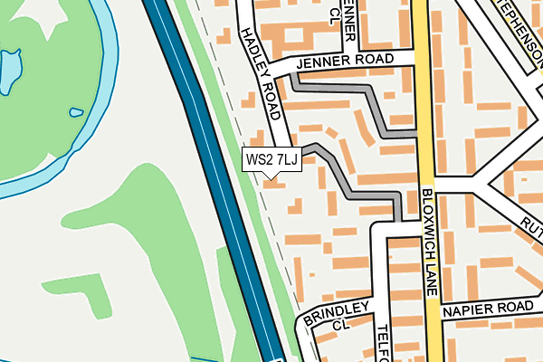 WS2 7LJ map - OS OpenMap – Local (Ordnance Survey)
