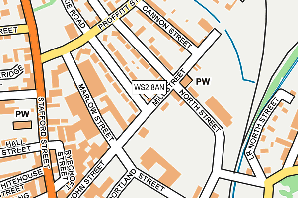 WS2 8AN map - OS OpenMap – Local (Ordnance Survey)