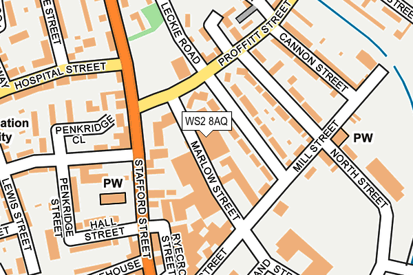 WS2 8AQ map - OS OpenMap – Local (Ordnance Survey)