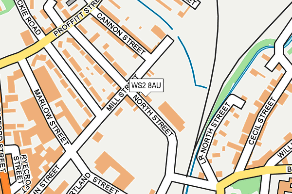 WS2 8AU map - OS OpenMap – Local (Ordnance Survey)