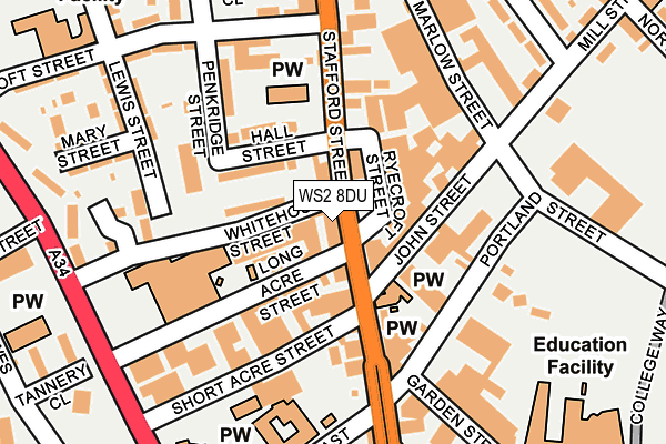 WS2 8DU map - OS OpenMap – Local (Ordnance Survey)