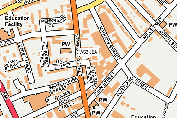 WS2 8EA map - OS OpenMap – Local (Ordnance Survey)