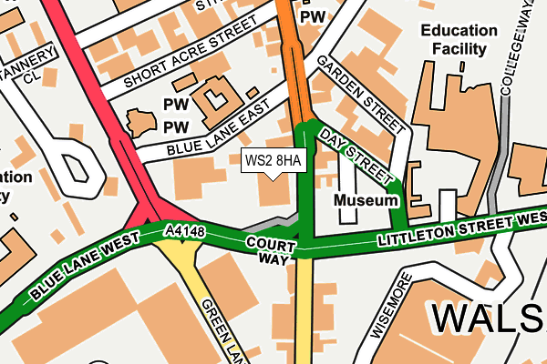 WS2 8HA map - OS OpenMap – Local (Ordnance Survey)