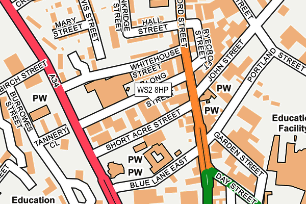 WS2 8HP map - OS OpenMap – Local (Ordnance Survey)