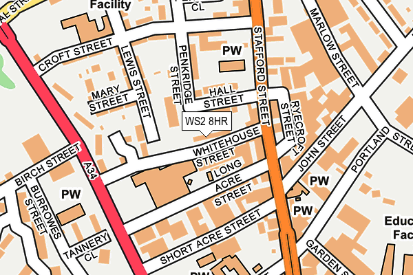WS2 8HR map - OS OpenMap – Local (Ordnance Survey)
