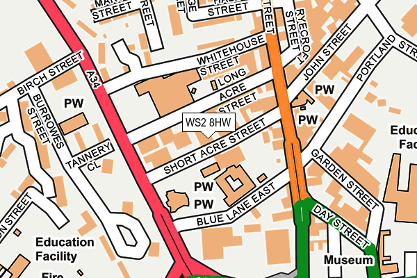 WS2 8HW map - OS OpenMap – Local (Ordnance Survey)