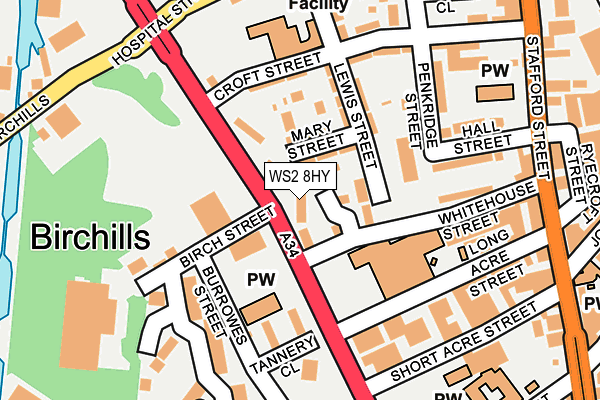 WS2 8HY map - OS OpenMap – Local (Ordnance Survey)