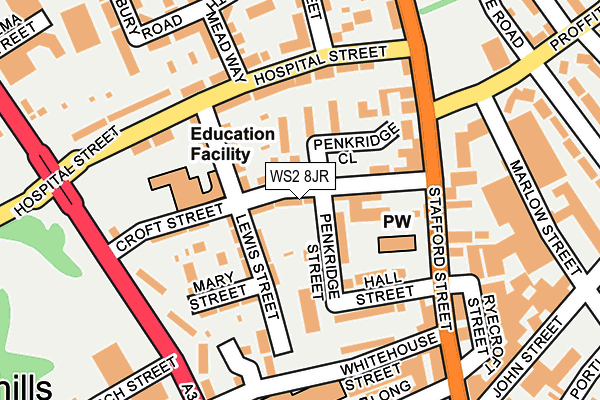 WS2 8JR map - OS OpenMap – Local (Ordnance Survey)