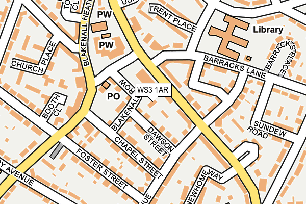 WS3 1AR map - OS OpenMap – Local (Ordnance Survey)