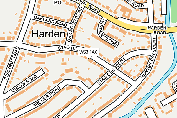 WS3 1AX map - OS OpenMap – Local (Ordnance Survey)