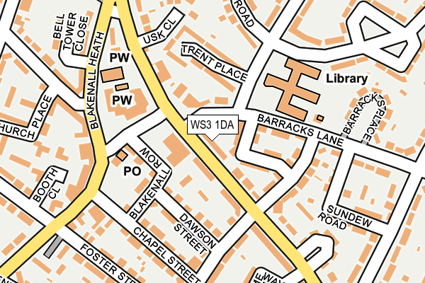 WS3 1DA map - OS OpenMap – Local (Ordnance Survey)