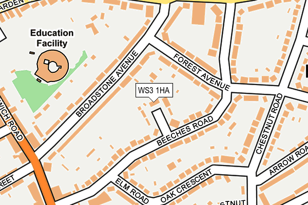 WS3 1HA map - OS OpenMap – Local (Ordnance Survey)
