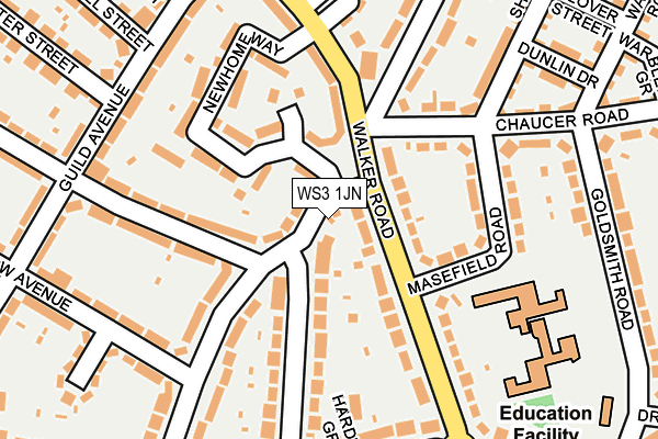 WS3 1JN map - OS OpenMap – Local (Ordnance Survey)