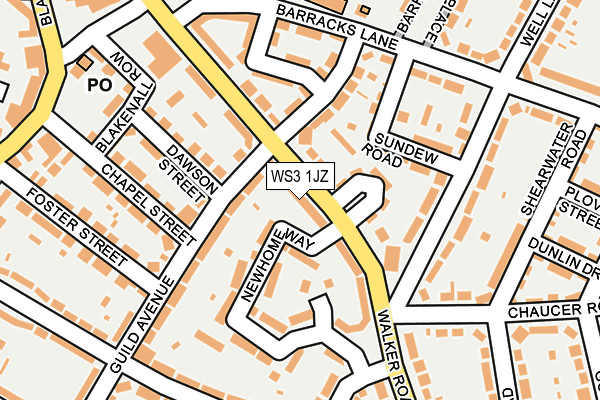WS3 1JZ map - OS OpenMap – Local (Ordnance Survey)