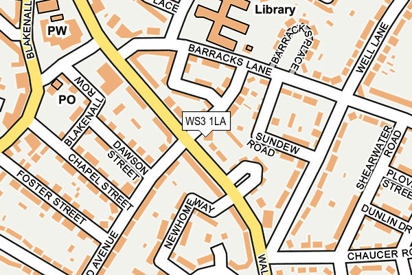 WS3 1LA map - OS OpenMap – Local (Ordnance Survey)